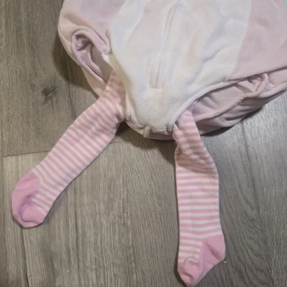 Carters Baby Owl Costume Romper Size 6-9 Months Pink Mint Striped Tights Hallowe - Picture 4 of 5